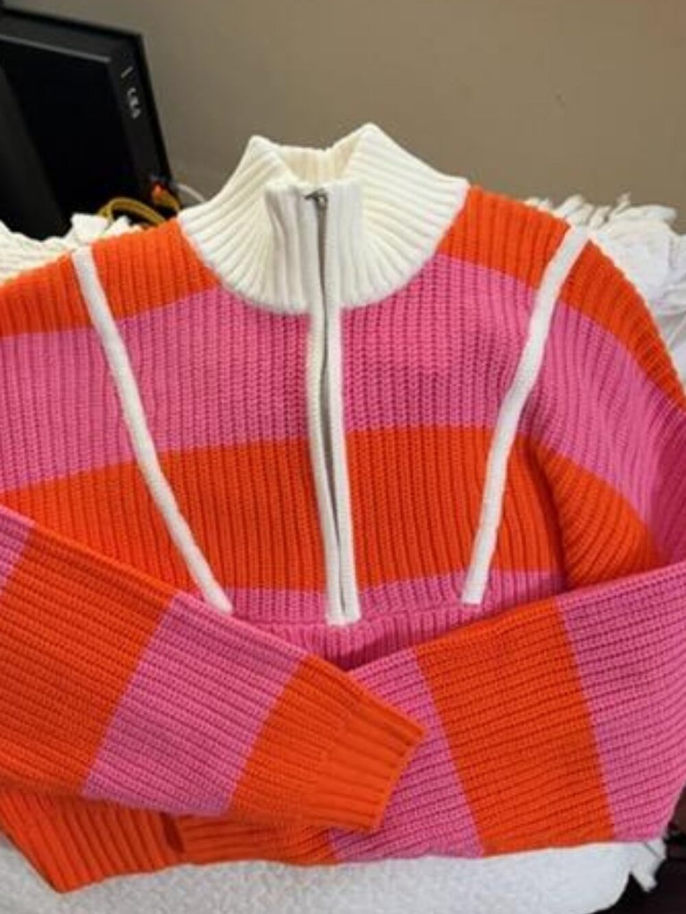 STAUD  Cropped Hampton Sweater.